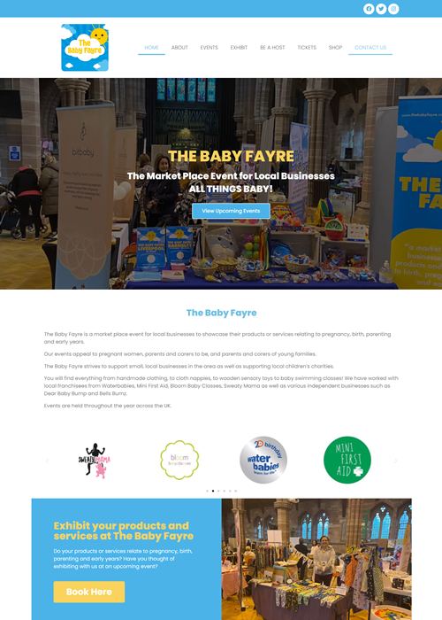 Website for The Baby Fayre, by Matlock Web Design