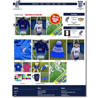 E-commerce website for Matlock Town FC, created by Matlock Web Design | Online websites, Derbyshire
