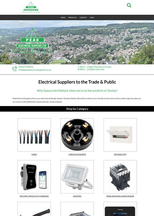 Website for Wholesale Electrical Suppliers, Matlock